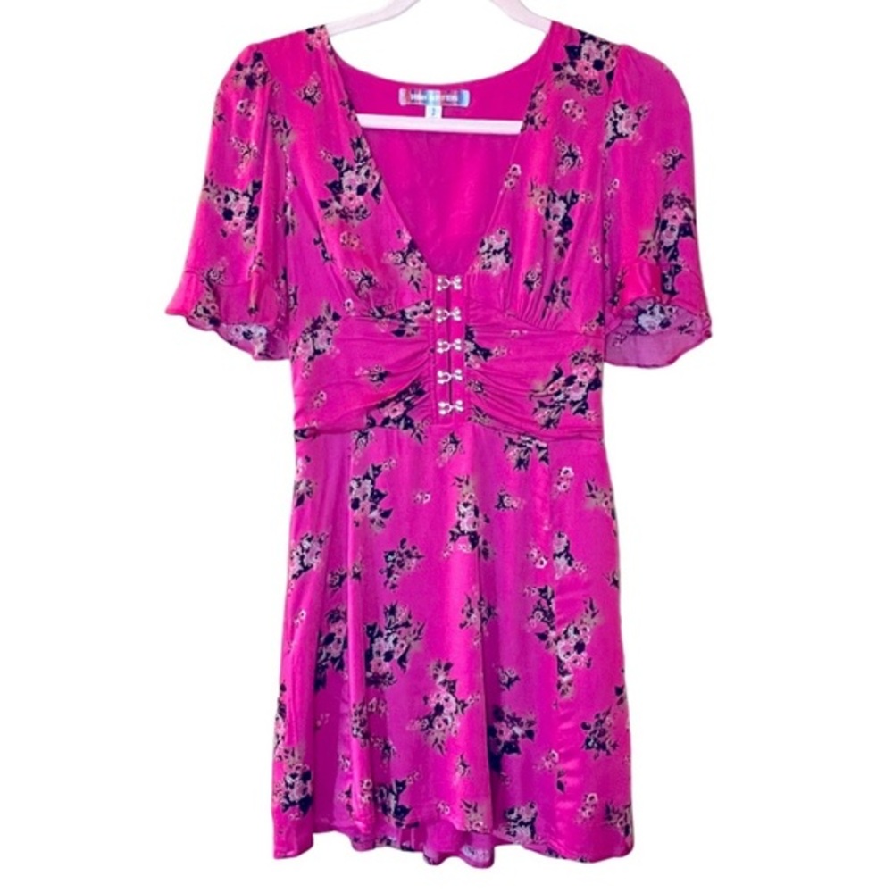 Urban Outfitters Fuchsia Shortsleeve Sundress with Empire Waist